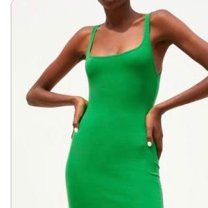 Brand new Zara midi dress green color